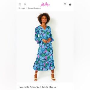 Lilly Pulitzer Loubella Smocked Midi/Maxi Dress